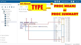 PROC SUMMARY  All About TYPE Variable or Column in PROC MEANS or PROC SUMMARY Reports  Learnerea [upl. by Arej]