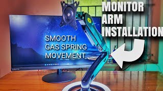 How to Install a Rotating Monitor Arm onto your Desk  Gas Spring Version [upl. by Supen432]