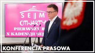 Konferencja prasowa marszałka Sejmu Szymona Hołowni [upl. by Dare]