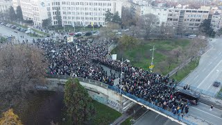 Blokada mosta Duge  Novi Sad protest iz drona 27112021 [upl. by Veats11]