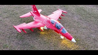 Freewing YAK130 90MM EDF JET 8S  Red Sports Version  Scale wheelie landing [upl. by Dikmen]