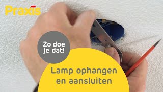 Lamp ophangen en aansluiten  Zo hang je een lamp op aan het plafond  Praxis [upl. by Eilasor]