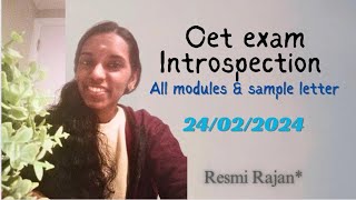 Oet exam Introspection 24022024 all modules with Sample letter 📜 [upl. by Gaut]