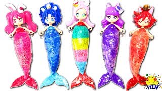 プリキュアをキラキラ人魚姫に変身させます❤︎ねんどで可愛い衣装を手作りチャレンジ♪ [upl. by Sibyls131]