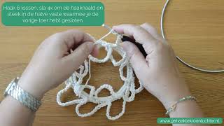 DIY Dubbele lossenboogjes haken Fleur en Wendy [upl. by Eiliah]