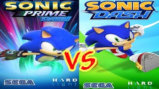 Sonic Prime Dash 🆚 Sonic Dash  Knuckles 🆚 Linebacker Omega [upl. by Nyra]