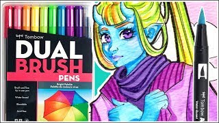 Tombow Dual Brush Pen Art Markers  Tombow Bright Brush Marker Review [upl. by Stieglitz]