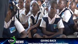 CTV NEWS  Levern Spencer Donates Sports Apparel to Babonneau Primary [upl. by Alaine]