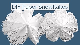 Beautiful DIY Snowflake with just a Paper Doily  EASY CHRISTMAS CRAFT Shorts [upl. by Elletnuahs652]