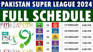 PSL 2024 Schedule announced PSL 9 Schedule Dates venues amp timings [upl. by Leupold]