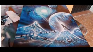 Spray paint art wolf [upl. by Ahsikat495]