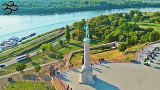 Kalemegdan Pobednik Beograd iz vazduha Kalemegdan park amp The Victor Belgrade aerial video 4K [upl. by Annaerdna]