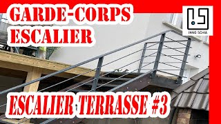 Comment fabriquer un gardecorps pour un escalier métallique de terrasse avec barreaux horizontaux [upl. by Augustus896]