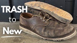 Red Wing Moc Oxford Shoe Restoration  Total Shoe Makeover [upl. by Audie]