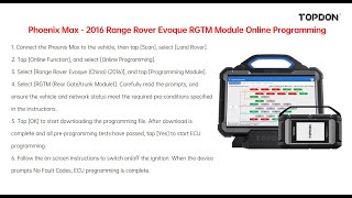 2016 Range Rover Evoque RGTM module online programming [upl. by Jabon639]