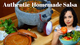 AUTHENTIC MEXICAN SALSA recipe  THE BEST SALSA EVER  RED salsa recipe  AMAZING salsa recipe [upl. by Aviva]