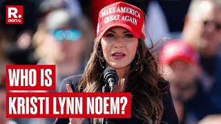 Who Is Kristi Lynn Noem Trump’s Pick For Homeland Security Secretary [upl. by Ennovart]