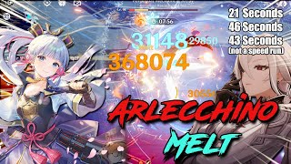 C0 Arlecchino Melt with Ayaka  Spiral Abyss 45  46 Bottom Half Continuous Run  Genshin Impact [upl. by Ynohtnaeoj]