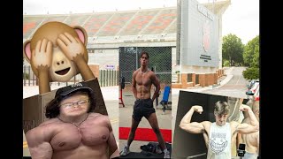 BULKING BEHEMOTHS ARMS Clemson Vlog 1 viralvideo lifting fyp [upl. by Rinee]