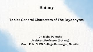 General Characters of Bryophytes [upl. by Arik]