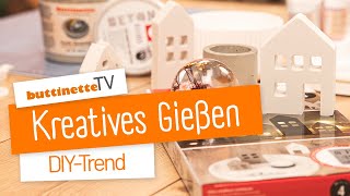 DIYTrend Kreatives Gießen Beton Raysin Epoxidharz amp Co  buttinette TV DIY [upl. by Orsino]