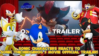 BMF100 Sonic Characters Reacts to Sonic the Hedgehog 3 Movie Official Trailer [upl. by Drawde]