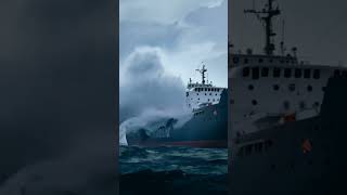 How Does a Ship Handle a Massive Wave at Its Stern wave tidalwave ship [upl. by Airan229]