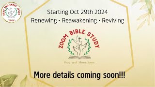 ZOOM Bible Study  Pray and Share Jesus • India  Starting from Oct 29th 2024  Renew Reawake Revive [upl. by Lletnwahs652]