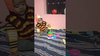 Suryansh babu playing with stacking rings toys 🧸🧸🧸🧸 youtubeshorts suryansh stackingrings shorts [upl. by Wendel]