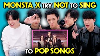 MONSTA X Reacts To Try Not To Sing Challenge KPop [upl. by Ikoek]