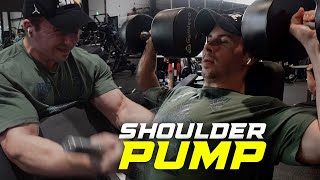 INSANE Shoulder Pump  100lb Dumbbell Presses  PreWorkout Meal [upl. by Beauvais]