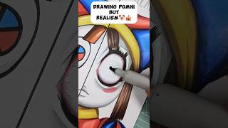 Drawing Pomni 🤡 from The Amazing Digital Circus 🎪 But Cartoon VS Realism ✨ pomni art drawing [upl. by Acireh]