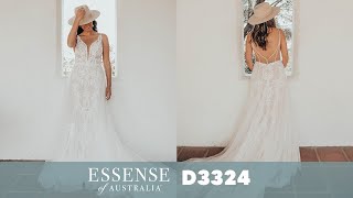 Romantic Lace Boho Wedding Dress  Essense of Australia D3324 [upl. by Adliw]