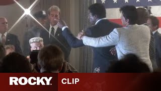 Apollo Creed vs Ivan Drago Press Conference Clash  ROCKY IV [upl. by Dachy]