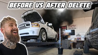 BEFORE vs AFTER EcoDiesel delete and dyno numbers [upl. by Macmullin628]