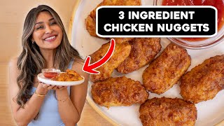 Crispy Chicken Nuggets with 3 Ingredients Low Carb Gluten Free Airfryer Recipe [upl. by Oliva]