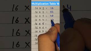 Multiplication Table of 16  Table of Sixteen 📚✨️ multiplication tables maths [upl. by Ynafit]