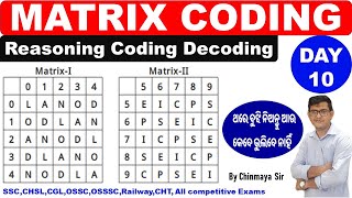 Matrix Coding Reasoning Coding Decoding Part5Reasoning By Chinmaya Sir ASOSSC CGLCHSLGroup d [upl. by Rivy]