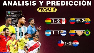 ANÁLISIS y PREDICCIÓN de la FECHA 5 de las Eliminatorias Sudamericanas Rumbo al Mundial 2026🏆 [upl. by Bruell91]