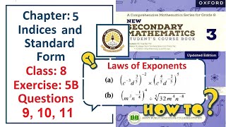 Exercise 5B Question 9 10 11 – Rational Indices Complete solution – APS Math Class 8 [upl. by Hendon]