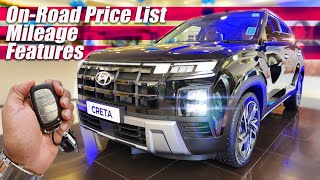 Hyundai Creta Facelift 2024 On Road Price List Mileage Features [upl. by Acire921]