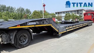 Hydraulic Folding Goose Neck Lowbed Trailer in TITAN Factory [upl. by Suivatra]