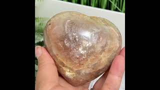 Moonstone with Sunstone Large Heart on Stand Crystal Carving 410g [upl. by Ahsikrats]