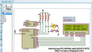 Interfacing PIC16F84 with DS3231 DS3232  Simulation [upl. by Inad]