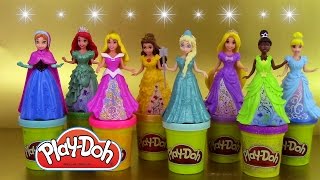 8 Play Doh Magiclip Disney Princesses Pâte à modeler Poupées Magic Clip [upl. by Fee]