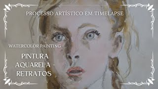 Pintura aquarela retrato 4 Watercolor portrait painting 4 [upl. by Virge360]