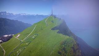 Vol panoramique  Europe  Alpes Suisse  Rochers de Naye [upl. by Arodal138]