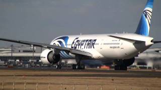 EgyptAir Boeing 777300ER Take off at Tokyo NRT RW34L [upl. by Nannek]