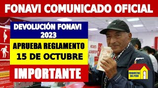 LO ÚLTIMO FONAVI FECHA PARA DEVOLUCIÓN DE APORTES ANTES DEL 15 DE OCTUBRE FONAVlSTA5 ONP [upl. by Esilegna588]