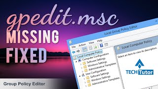 How to fix Group Policy Editor not working in windows  Missing gpeditmsc on windows 10 [upl. by Gambrill121]